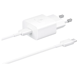 Сетевое зарядное устройство Samsung 15W Power Adapter с кабелем Type-C to Type-C, белый