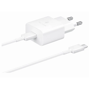 Сетевое зарядное устройство Samsung 15W Power Adapter с кабелем Type-C to Type-C, белый