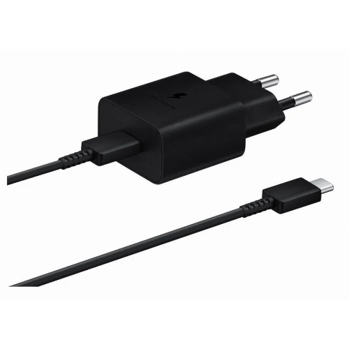 Сетевое зарядное устройство Samsung 15W Power Adapter с кабелем Type-C to Type-C, чёрный