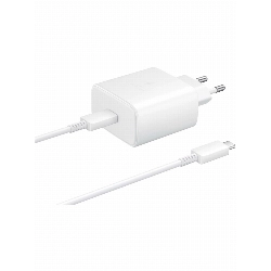 Сетевое зарядное устройство Samsung EP-TA845N + кабель USB Type-C, 45 Вт, белый
