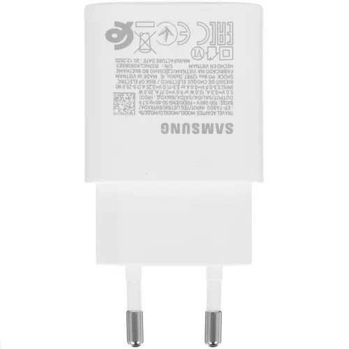 Сетевое зарядное устройство Samsung EP-TA800 25W Type C White, белый